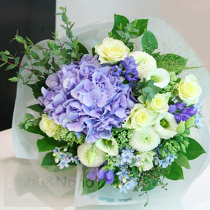 소호앤노호 부케(꽃다발) - 블루 &amp; 옐로우(생일선물/전시회/기념일)
