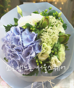 소호앤노호 부케(꽃다발) - 그린&amp;블루(수국 꽃다발/ 프로포즈/ 기념일)